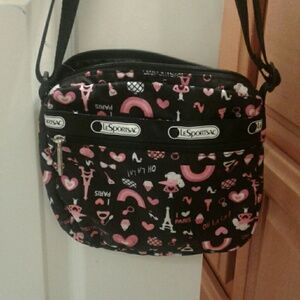 LeSportsac Black & Pink Crossbody Bag